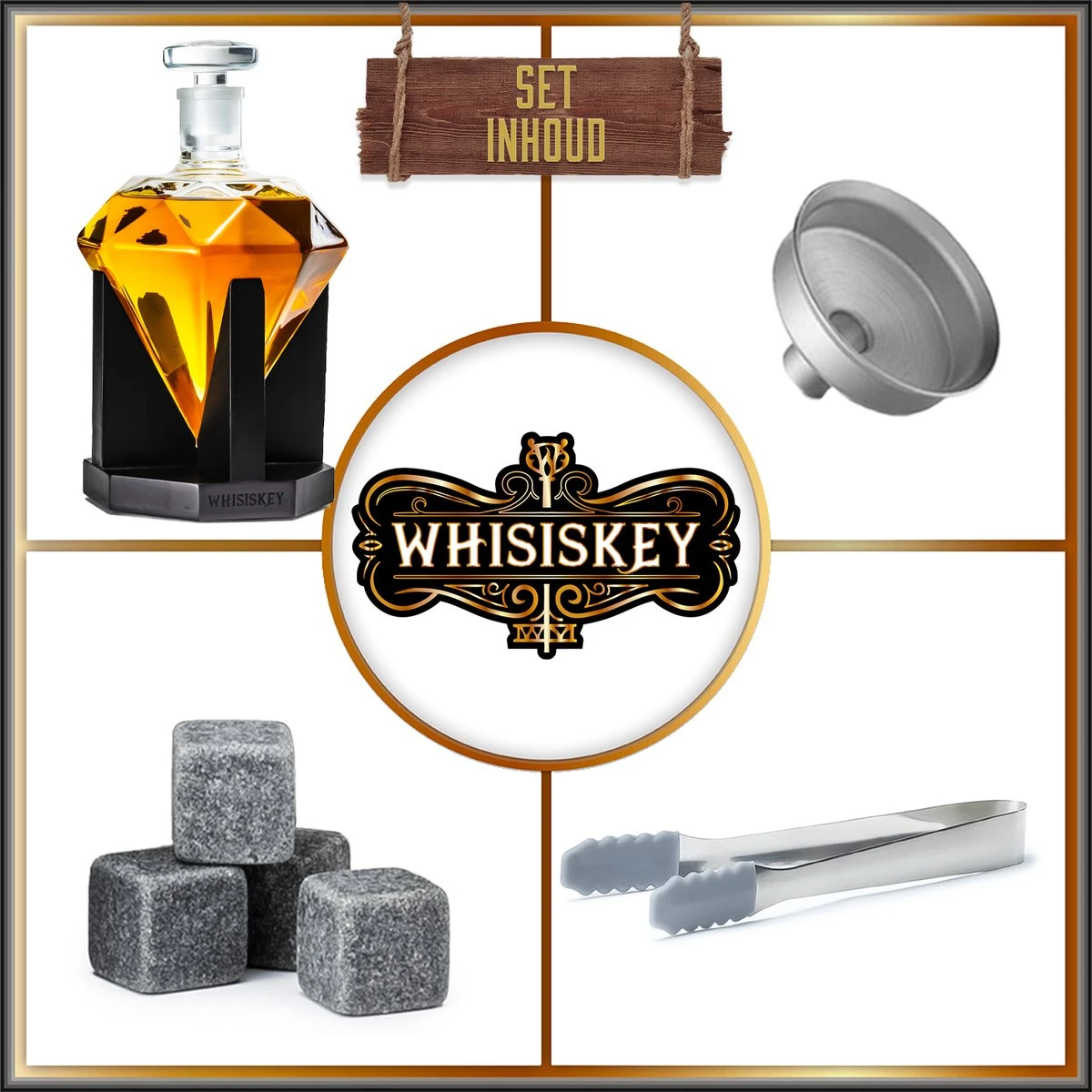 Whisiskey Whiskey Karaf - Diamant- Luxe Whisky Karaf Set - 0,9 L - Decanteer Karaf - Whiskey Set - Incl. 4 Whiskey Stones & Schenktuit - Peaky Blinders - Cadeau Voor Man & Vrouw 8 Whisiskey Whiskey Karaf - Diamant- Luxe Whisky Karaf Set - 0,9 L - Decanteer Karaf - Whiskey Set - Incl. 4 Whiskey Stones & Schenktuit - Peaky Blinders - Cadeau Voor Man & Vrouw - Afbeelding 6