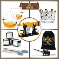 Whisiskey Whiskey Karaf - AK-47 - Luxe Whisky Karaf Set - 1 L - Decanteer Karaf - Whiskey Set - Incl. 4 RVS Whiskey Stones, Schenktuit & 2 Whiskey Glazen - Peaky Blinders - Cadeau Voor Man & Vrouw -Skimask 1200x1200 1814