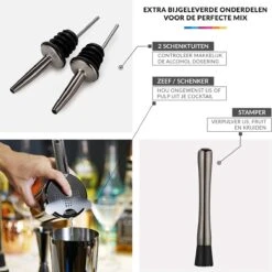 YONO Cocktail Set 10-Delig - RVS Cocktailshaker 800ml Met Bar Accessoires - Space Grey -Skimask 1200x1200 1876