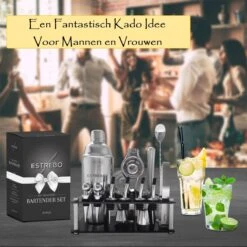 Merkloos Estrebo - Cocktail Set - Cocktail Shaker - Cocktailset - Giftset Vrouw - Cocktailset RVS - Bar Set - Cocktailsets - Limoenpers - Gift Set Man -Skimask 1200x1200 1920