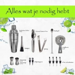Merkloos Estrebo - Cocktail Set - Cocktail Shaker - Cocktailset - Giftset Vrouw - Cocktailset RVS - Bar Set - Cocktailsets - Limoenpers - Gift Set Man -Skimask 1200x1200 1922