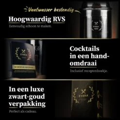 Sybra Cocktailset - 7 Delig - Cocktail Shaker - Cocktail Boek - RVS -Skimask 1200x1200 1923