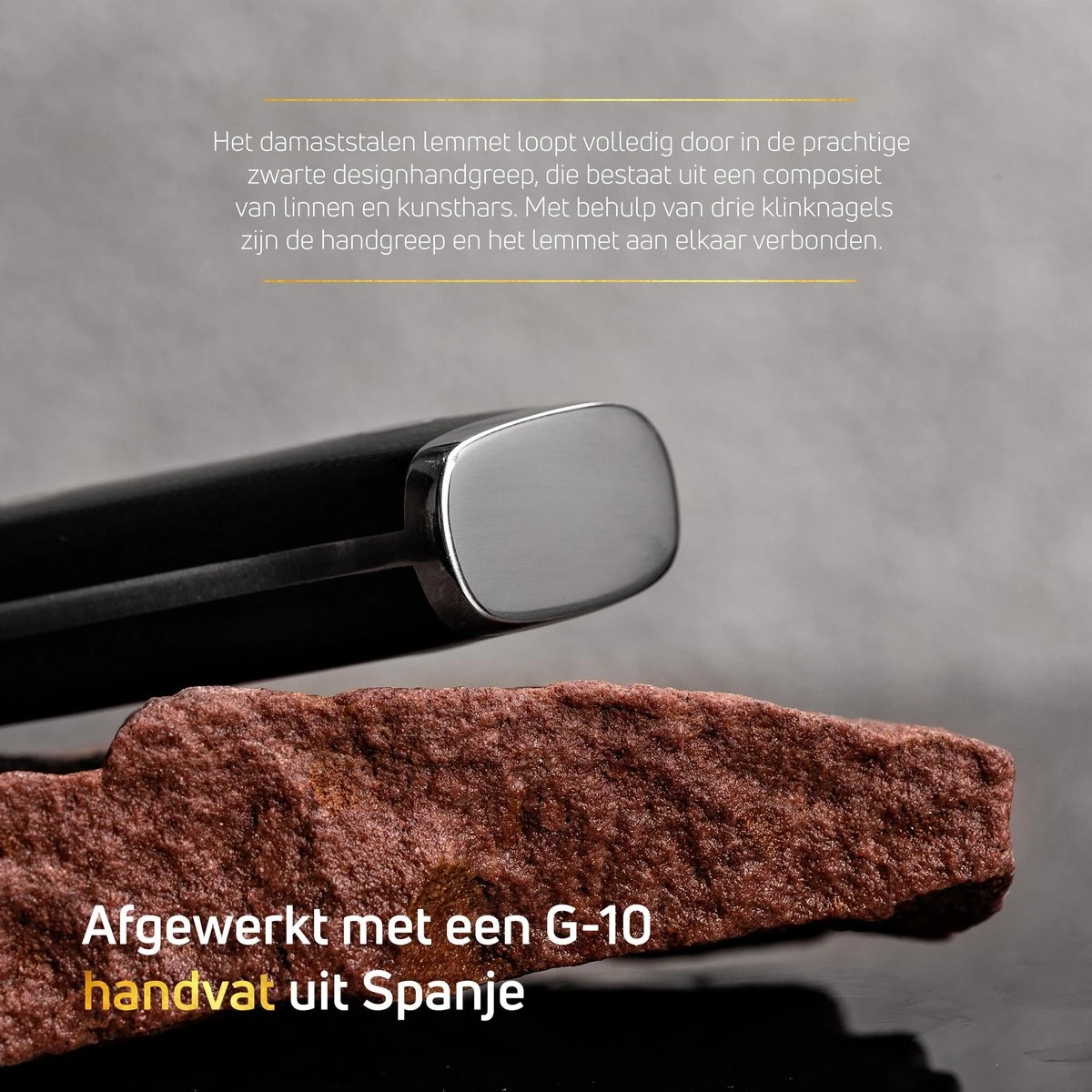 VDN Santokumes Damascus - Elegance Serie - VG-10 Japans Damaststaal - 66 Lagen Staal 13 VDN Santokumes Damascus - Elegance Serie - VG-10 Japans Damaststaal - 66 Lagen Staal - Afbeelding 11