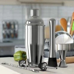 Flour Cocktailset - Luxe Cocktailshaker Set - 6-delig - RVS - Set Van Hoge Kwaliteit - 750ML