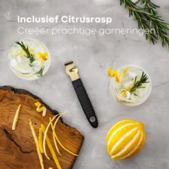 BarDeluxe® Cocktail Set - 12-Delig - Cocktailset - Cocktail Shaker Set - Inclusief Cocktail Shaker - Cocktail Recepten Boek - Cadeau Voor Man - Cadeau Voor Vrouw - Luxe Cadeauverpakking & Bewaarhoes - Cocktail Set Goud -Skimask 1200x1200 1977