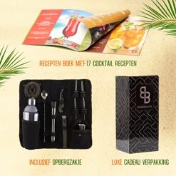 Cocktail Set - Zwart - 750ml - Cocktail Shaker Set - Cocktail Stamper - 17 Recepten - 13 Delig -Skimask 1200x1200 1992