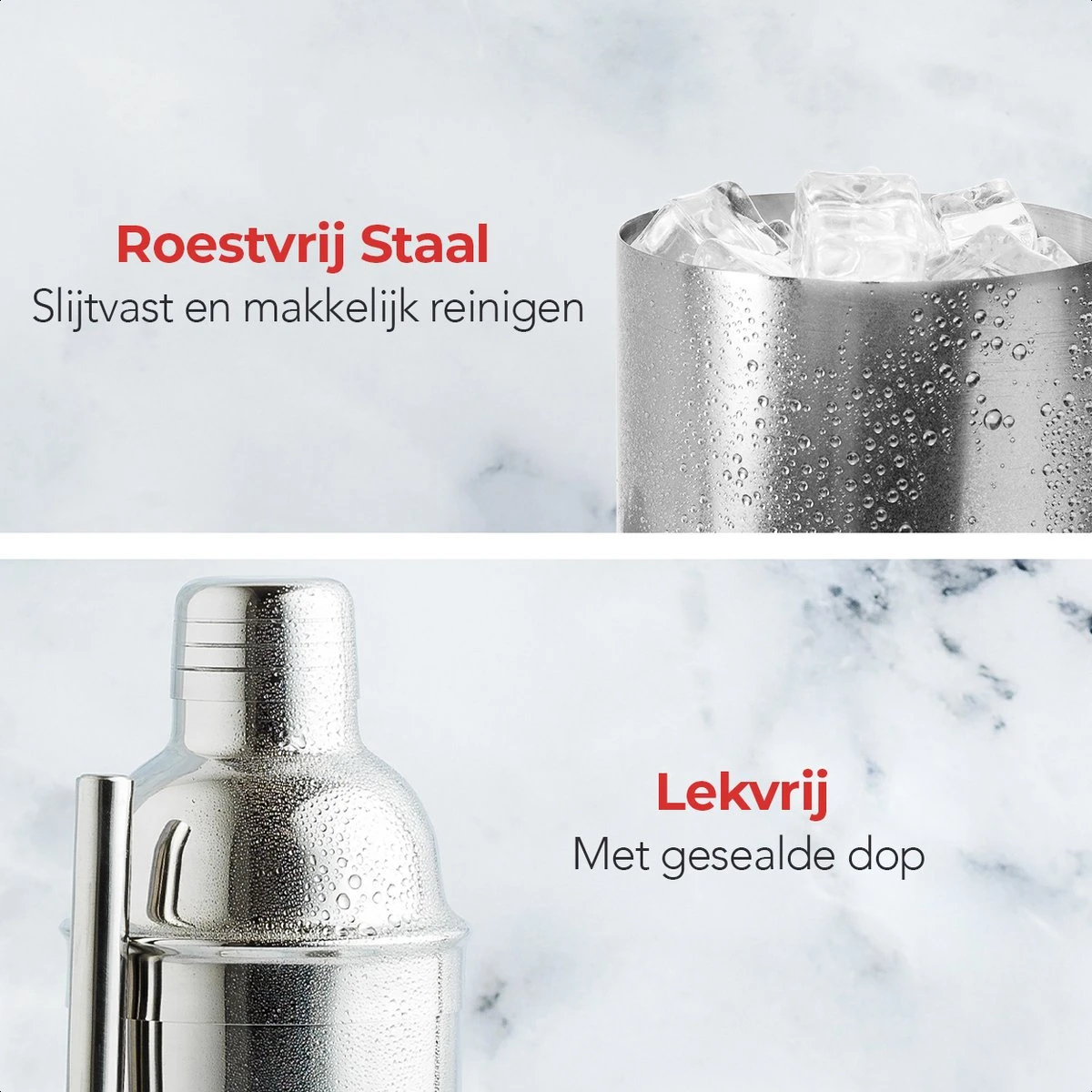 KitchenBrothers Cocktail Shaker Set - 13 Delig - Complete Set - Cadeauverpakking - 750 Ml - RVS 7 KitchenBrothers Cocktail Shaker Set - 13 Delig - Complete Set - Cadeauverpakking - 750 Ml - RVS - Afbeelding 5