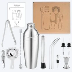 KitchenBrothers Cocktail Shaker Set - 13 Delig - Complete Set - Cadeauverpakking - 750 Ml - RVS 21 KitchenBrothers Cocktail Shaker Set - 13 Delig - Complete Set - Cadeauverpakking - 750 Ml - RVS -Skimask 1200x1200 2002