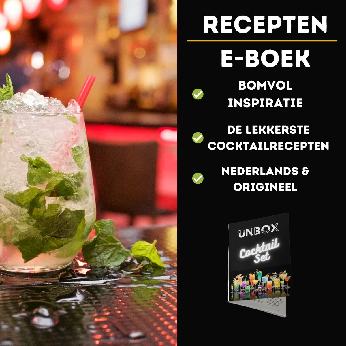 UNBOX Cocktail Set - Cocktail Shaker Set - Incl. Luxe Cadeauverpakking & Nederlandstalig Recepten E-Book 9 UNBOX Cocktail Set - Cocktail Shaker Set - Incl. Luxe Cadeauverpakking & Nederlandstalig Recepten E-Book - Afbeelding 7