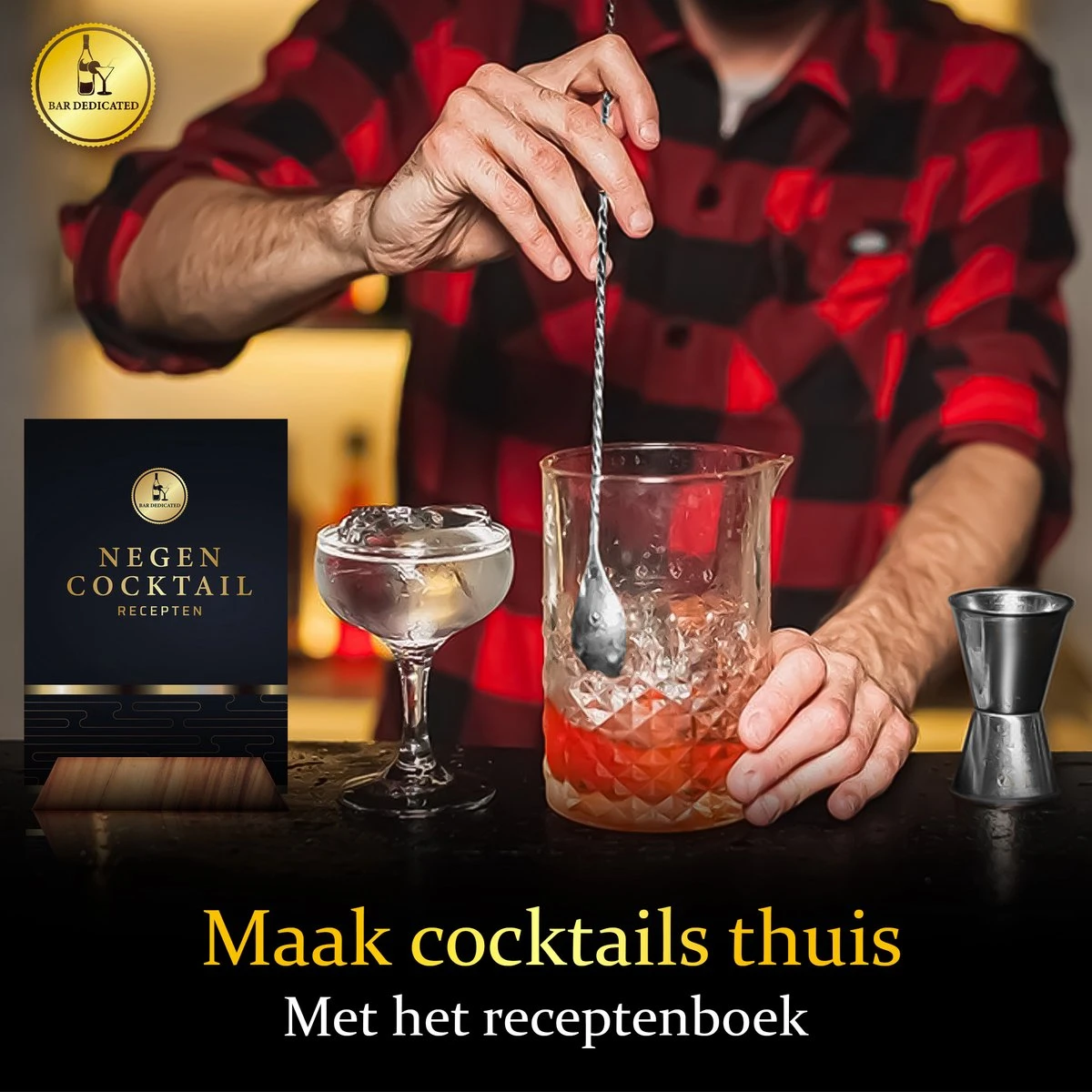 Bar Dedicated - Cocktail Set 16 Delig - Cocktail Shaker Met Bamboo Standaard - Inclusief Nederlandstalig Cocktail Boek (750ML) - Pasen 6 Bar Dedicated - Cocktail Set 16 Delig - Cocktail Shaker Met Bamboo Standaard - Inclusief Nederlandstalig Cocktail Boek (750ML) - Pasen - Afbeelding 4