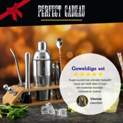 Mellian - Cocktail Set - 15-delige Cocktail Shaker Set - Inclusief Bamboe Standaard & Menukaart -Skimask 1200x1200 2044