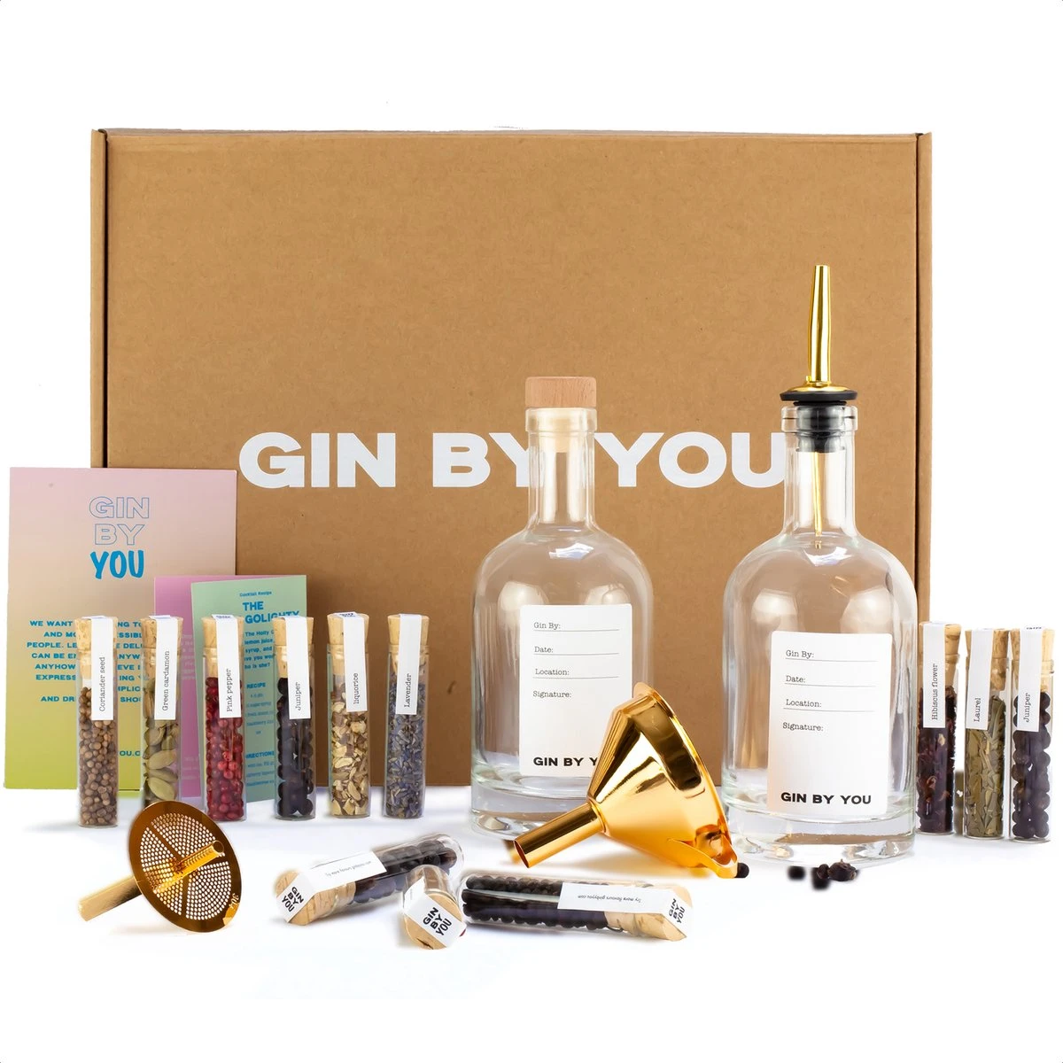 Gin By You® Geschenkset - Gin Tonic Cocktail Gift Set - Premium Kruiden Cadeau Box | Pakket Om Zelf Gin Te Maken Met Beschrijfbaar Etiket 4 Gin By You® Geschenkset - Gin Tonic Cocktail Gift Set - Premium Kruiden Cadeau Box | Pakket Om Zelf Gin Te Maken Met Beschrijfbaar Etiket - Afbeelding 2