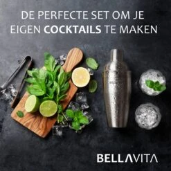 BELLAVITA Cocktail Set - 16-delig - 750ml - Cocktail Shaker - Cocktailset - Cocktailshaker - Bartender Set - Maatbeker - RVS - Bamboe -Skimask 1200x1200 2083
