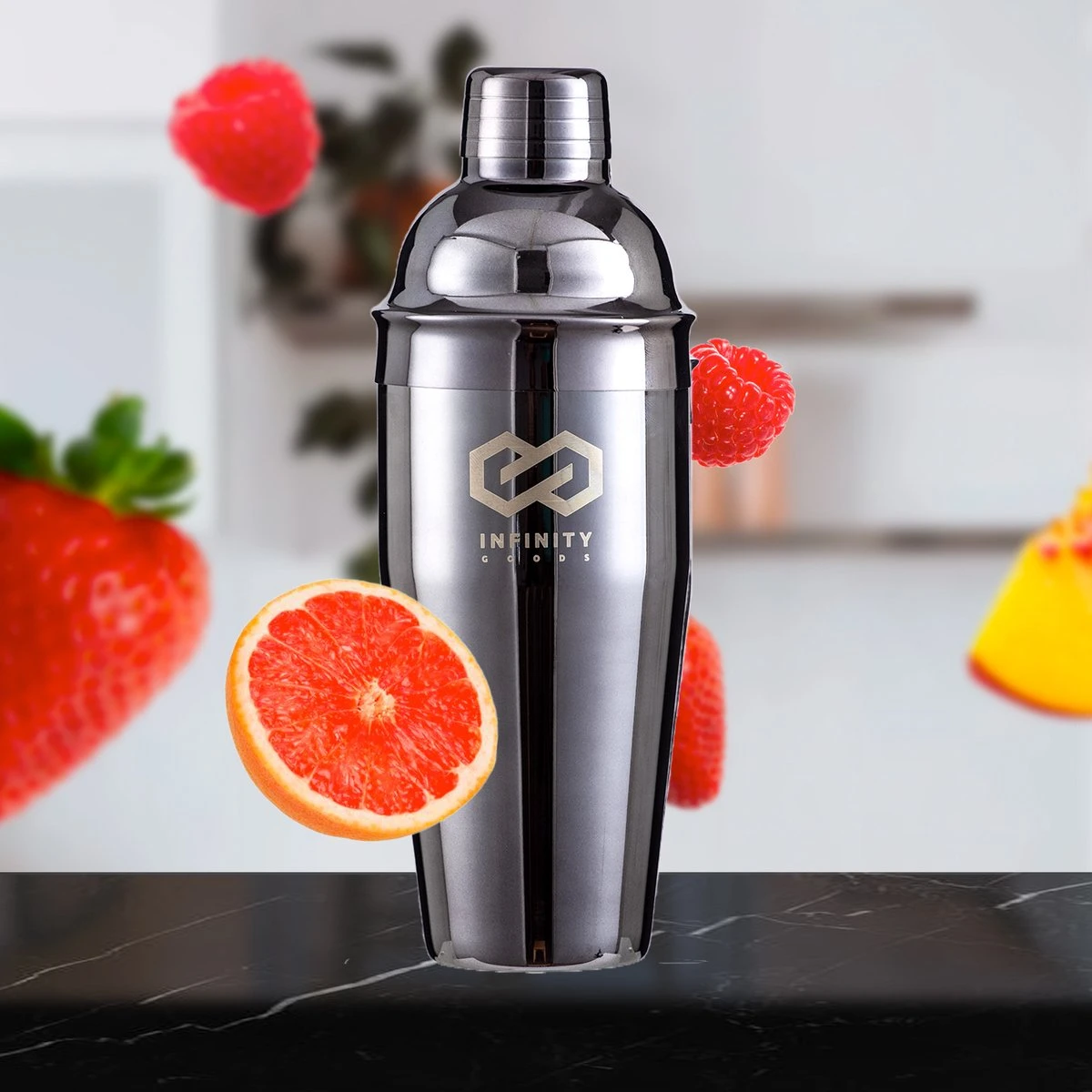 Infinity Goods Cocktailset - 15 Delige Zwarte Cocktail Shaker Set - Luxe Cadeauverpakking - Inclusief Recepten - Zwart 7 Infinity Goods Cocktailset - 15 Delige Zwarte Cocktail Shaker Set - Luxe Cadeauverpakking - Inclusief Recepten - Zwart - Afbeelding 5