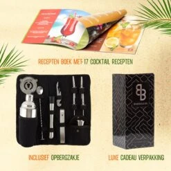 Cocktail Set - Zilver - 750ml - Cocktail Shaker Set - Cocktail Stamper - 17 Recepten - 13 Delig -Skimask 1200x1200 2115