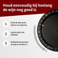 Happy Cook® Wijn Vacuümpomp - Wijnstopper – Wine Saver – Wijndop – Met Datumschaal - Zwart 10 Happy Cook® Wijn Vacuümpomp - Wijnstopper – Wine Saver – Wijndop – Met Datumschaal - Zwart -Skimask 1200x1200 2137