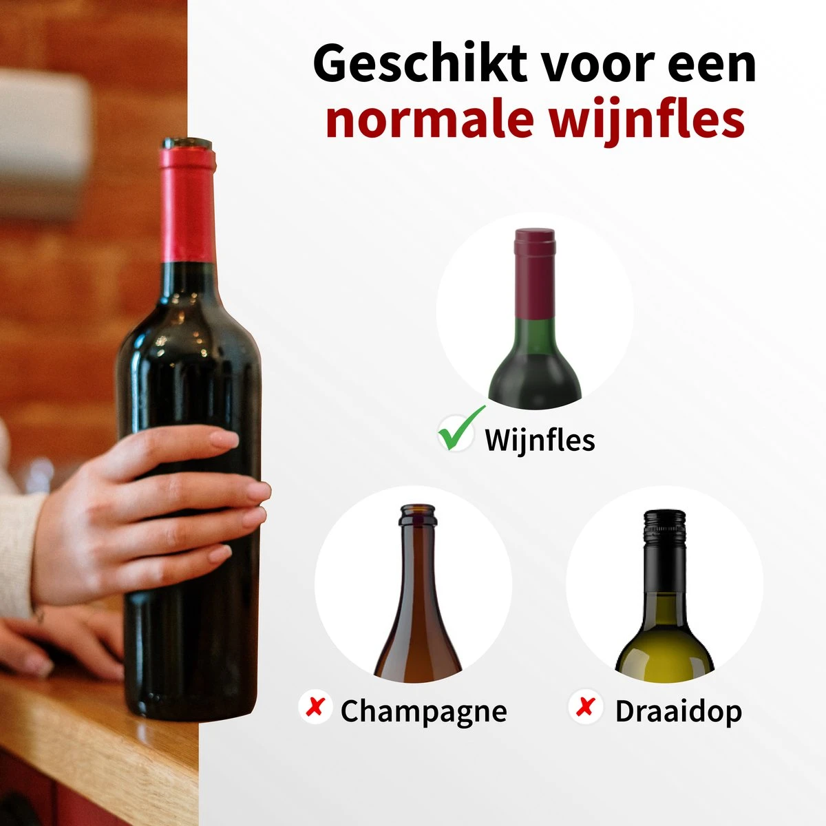Happy Cook® Wijn Vacuümpomp - Wijnstopper – Wine Saver – Wijndop – Met Datumschaal - Zwart 7 Happy Cook® Wijn Vacuümpomp - Wijnstopper – Wine Saver – Wijndop – Met Datumschaal - Zwart - Afbeelding 5