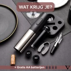 Vinoh Elektrische Kurkentrekker - Wijnopener - Wijn Opener Set Met Kurkentrekker - Wijnstopper - Foliesnijder - Schenktuit - Inclusief AA Batterijen 13 Vinoh Elektrische Kurkentrekker - Wijnopener - Wijn Opener Set Met Kurkentrekker - Wijnstopper - Foliesnijder - Schenktuit - Inclusief AA Batterijen -Skimask 1200x1200 2175