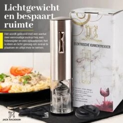 Elektrische Kurkentrekker Wijnopener Wijn - Flesopener - Luxe Design - Met Foliesnijder - Geschenkset Mannen En Vrouwen - Jack Rackham -Skimask 1200x1200 2185