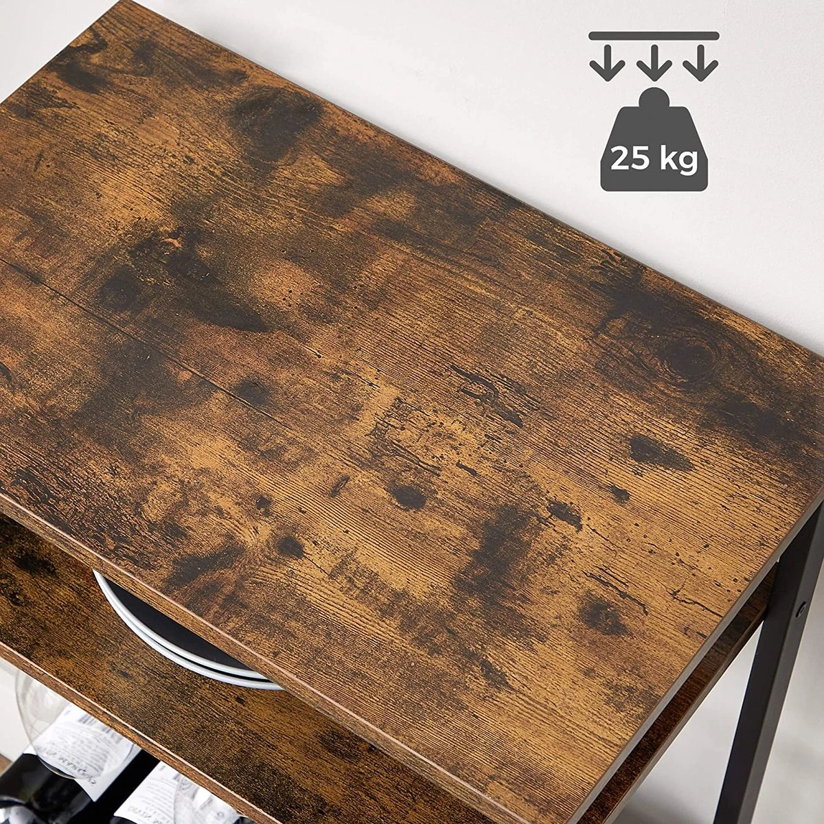 IN.HOMEXL Paradiso - Wijnrek - Industrieel - Bruin - Zwart - 50 X 32 X 100 Cm 6 IN.HOMEXL Paradiso - Wijnrek - Industrieel - Bruin - Zwart - 50 X 32 X 100 Cm - Afbeelding 4