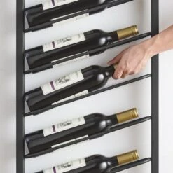 IN.HOMEXL Brickk Hangend Wijnrek - Industrieel Flessenrek - Minimalistisch - Zwart - Metaal - Voor 8 Wijnflessen - 40 X 7 X 120 Cm -Skimask 1200x1200 2270