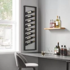 IN.HOMEXL Brickk Hangend Wijnrek - Industrieel Flessenrek - Minimalistisch - Zwart - Metaal - Voor 8 Wijnflessen - 40 X 7 X 120 Cm -Skimask 1200x1200 2273