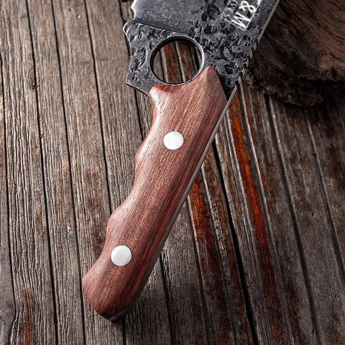 Gehamerd Koksmes Met Opener - Professioneel En Vlijmscherp - BBQ Mes 13 Gehamerd Koksmes Met Opener - Professioneel En Vlijmscherp - BBQ Mes - Afbeelding 11