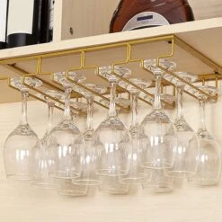 Merkloos Ophangrek Wijnglazen - Goud - 12 Glazen - 4 Rijen - Wijnglazenhouder -Skimask 1200x1200 2309