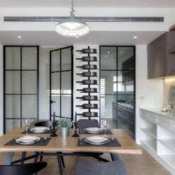 Merkloos WINJI - Wijnrek Muur Wandmontage 10 Flessen Zwart - Wijnkast Flessenrek Flessendrager Wijnfleshouder -Skimask 1200x1200 2312