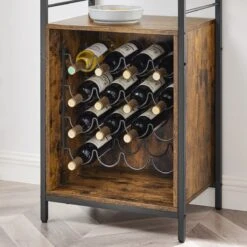 IN.HOMEXL - Burstal - Wijnrek Voor 16 Flessen - Industrieel - Wijnrek Metaal - Bruin / Zwart - Flessenrek - 52 X 40 X 112 Cm -Skimask 1200x1200 2317