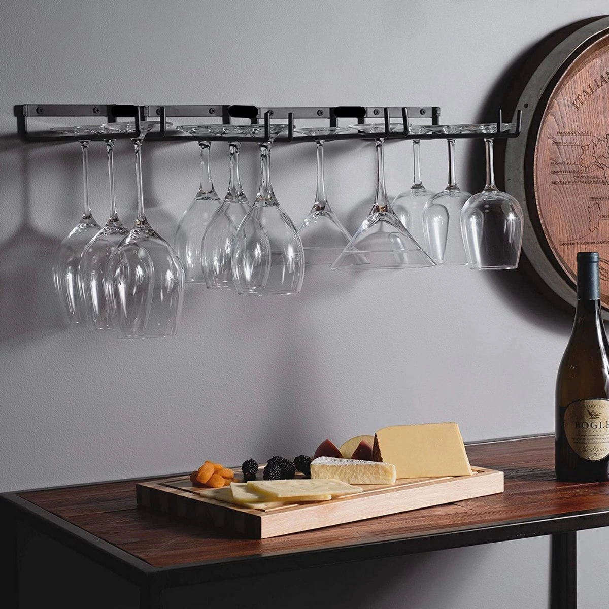 Wijnglazenhouder Voor Aan De Muur | Wijnglazen Rek | 16 Glazen | Ophangrek Wijnglazen | Ophangrek Glazen | Ophangrek | Wijnglas Rek | Wijnglas Houder | Zwart 8 Wijnglazenhouder Voor Aan De Muur | Wijnglazen Rek | 16 Glazen | Ophangrek Wijnglazen | Ophangrek Glazen | Ophangrek | Wijnglas Rek | Wijnglas Houder | Zwart - Afbeelding 6