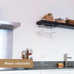 BAULK® - Wijnglazenhouder - Wijnglazenrek - Wijnglazen Rek - Glazenrek - Hangend - Tot 12 Glazen - 2 Gratis Wijnstoppen - 4 Rijen - Zwart -Skimask 1200x1200 2346