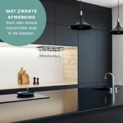 Wijnglazenhouder - Ophangrek Wijnglazen - Wijnglazenrek - Wijnrek - Glazenrek Hangend - Mat Zwart Metaal -Skimask 1200x1200 2356