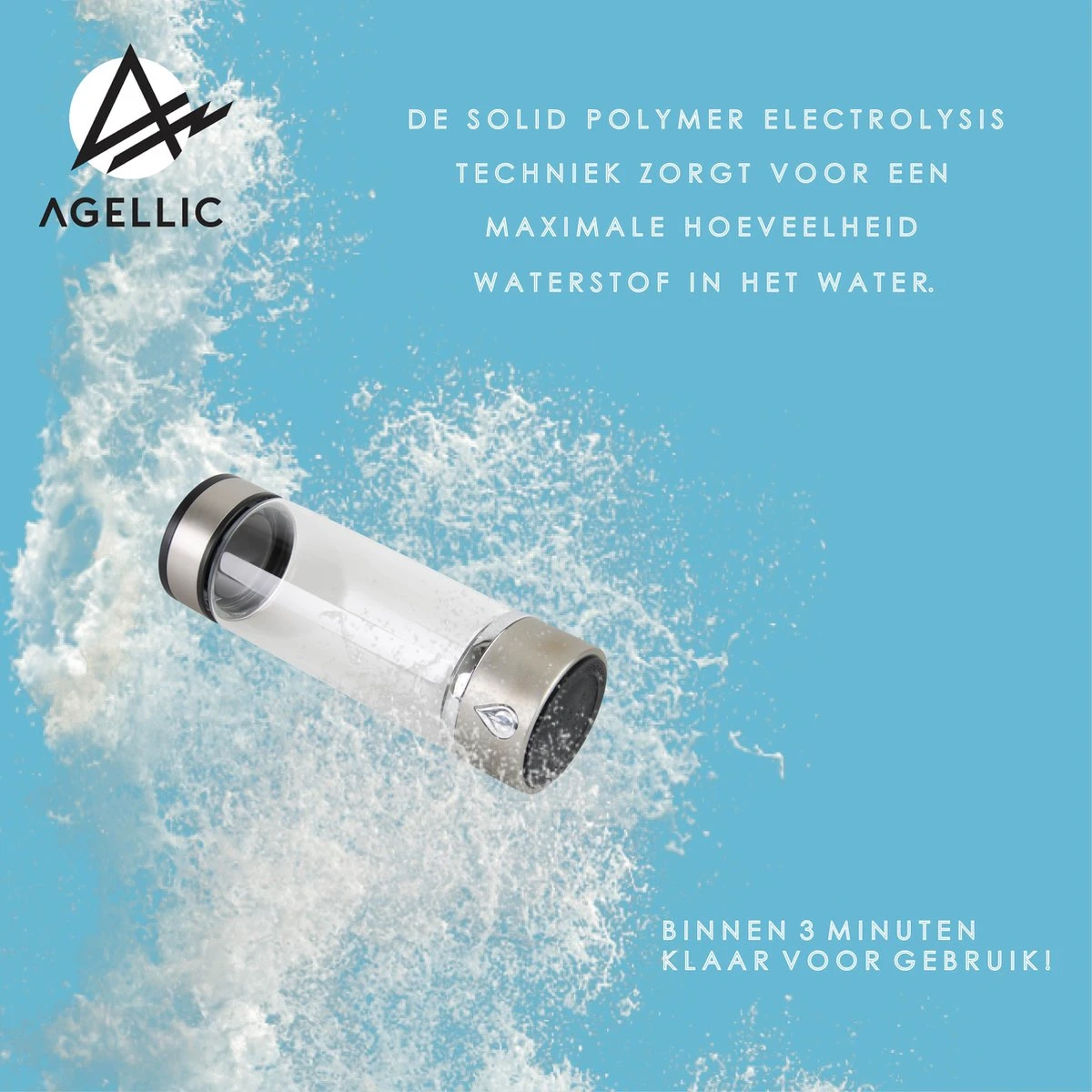 Agellic® Waterstof Generator – 450 Ml – Sodastream – Hydrogen Water Generator 4 Agellic® Waterstof Generator – 450 Ml – Sodastream – Hydrogen Water Generator - Afbeelding 2