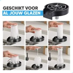 Merkloos Glazenspoeler Gootsteen – Glazen Wasser – Horeca Spoel Kraan – Aanrecht Organizer – Borstel Bierglasreiniger – Keuken Accessoires -Skimask 1200x1200 2394