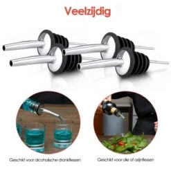 Merkloos Premium RVS Schenktuit - Schenkdoppen - Wijn - Fles - Cocktail - 4 Stuks -Skimask 1200x1200 2402