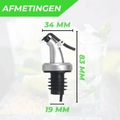 4 Stuks Schenktuit Afsluitbaar Met Dop - Precisie Schenktuit Doseertuit - Sluit Eenvoudig - Voor Olie, Azijn & Alcohol -Skimask 1200x1200 2420
