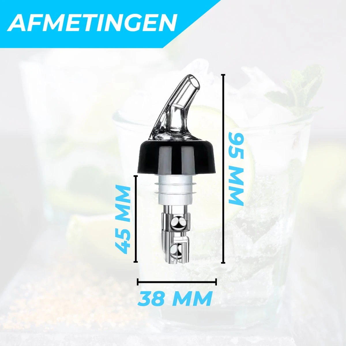 Precisie Schenktuit (3CL) Kogel Maatschenker 4 Stuks - Kogelschenktuit Voor Horeca - Transparant 8 Precisie Schenktuit (3CL) Kogel Maatschenker 4 Stuks - Kogelschenktuit Voor Horeca - Transparant - Afbeelding 6