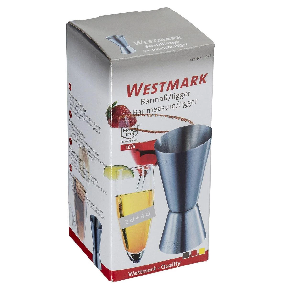Westmark Maatbeker/Barmaatje, Jigger Voor Cocktails - 2 Maateenheden: 2/4 Cl - RVS 9 Westmark Maatbeker/Barmaatje, Jigger Voor Cocktails - 2 Maateenheden: 2/4 Cl - RVS - Afbeelding 7