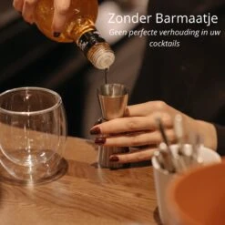 Merkloos Luxe Barmaatje 15/30 Ml - Bwa Commerce - Jigger - Maatbeker Cocktail - Drankmaatje - Cocktail Maatbeker - Maatschenker - Cocktailmaatje - Jigger Maatbekertje - Drank Maatbeker - Bar Butler - Gin Tonic -Skimask 1200x1200 2474