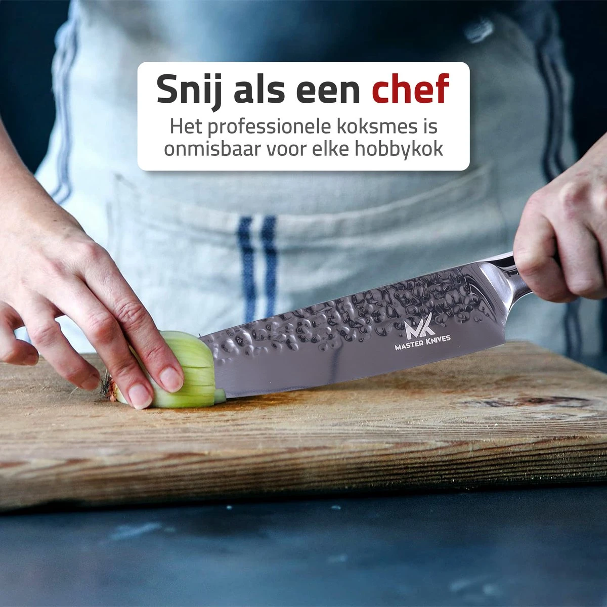 Master Knives Professioneel Japans Koksmes 20 CM - Keukenmes Van Hoogwaardig Damascus Patroon - Ergonomisch Houten Handvat 9 Master Knives Professioneel Japans Koksmes 20 CM - Keukenmes Van Hoogwaardig Damascus Patroon - Ergonomisch Houten Handvat - Afbeelding 7