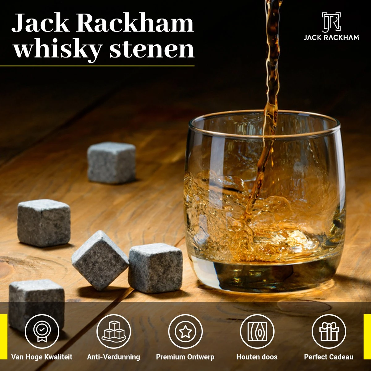 Whiskey Stones Set - 6 Stuks - Herbruikbaar - Cadeauset - Whiskey Stenen - Whisky - Jack Rackham 4 Whiskey Stones Set - 6 Stuks - Herbruikbaar - Cadeauset - Whiskey Stenen - Whisky - Jack Rackham - Afbeelding 2