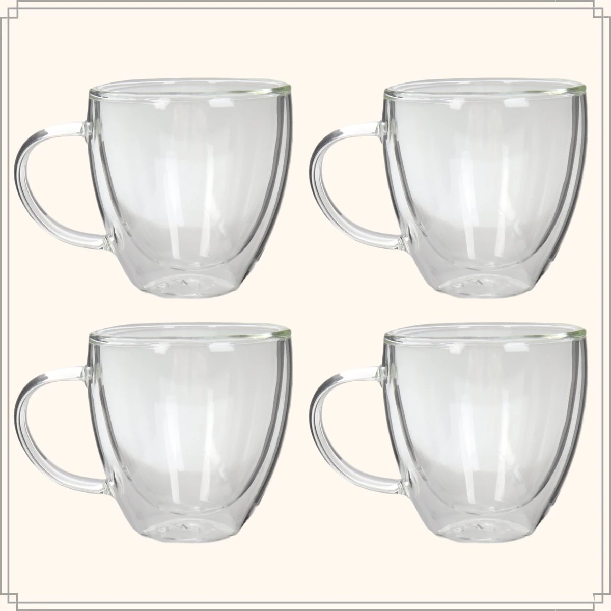 OTIX Dubbelwandige Koffieglazen - Koffiekopjes - 180 Ml - Set Van 4 - Transparant - Latte Macchiato Glazen 5 OTIX Dubbelwandige Koffieglazen - Koffiekopjes - 180 Ml - Set Van 4 - Transparant - Latte Macchiato Glazen - Afbeelding 3