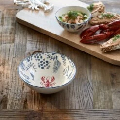 Riviera Maison Serveerschaal Keramiek, Ronde Kom Voor Salades, Fruit, Snacks - First Catch Bowl - Blauw - Keramiek - Maat M -Skimask 1200x1200 2651