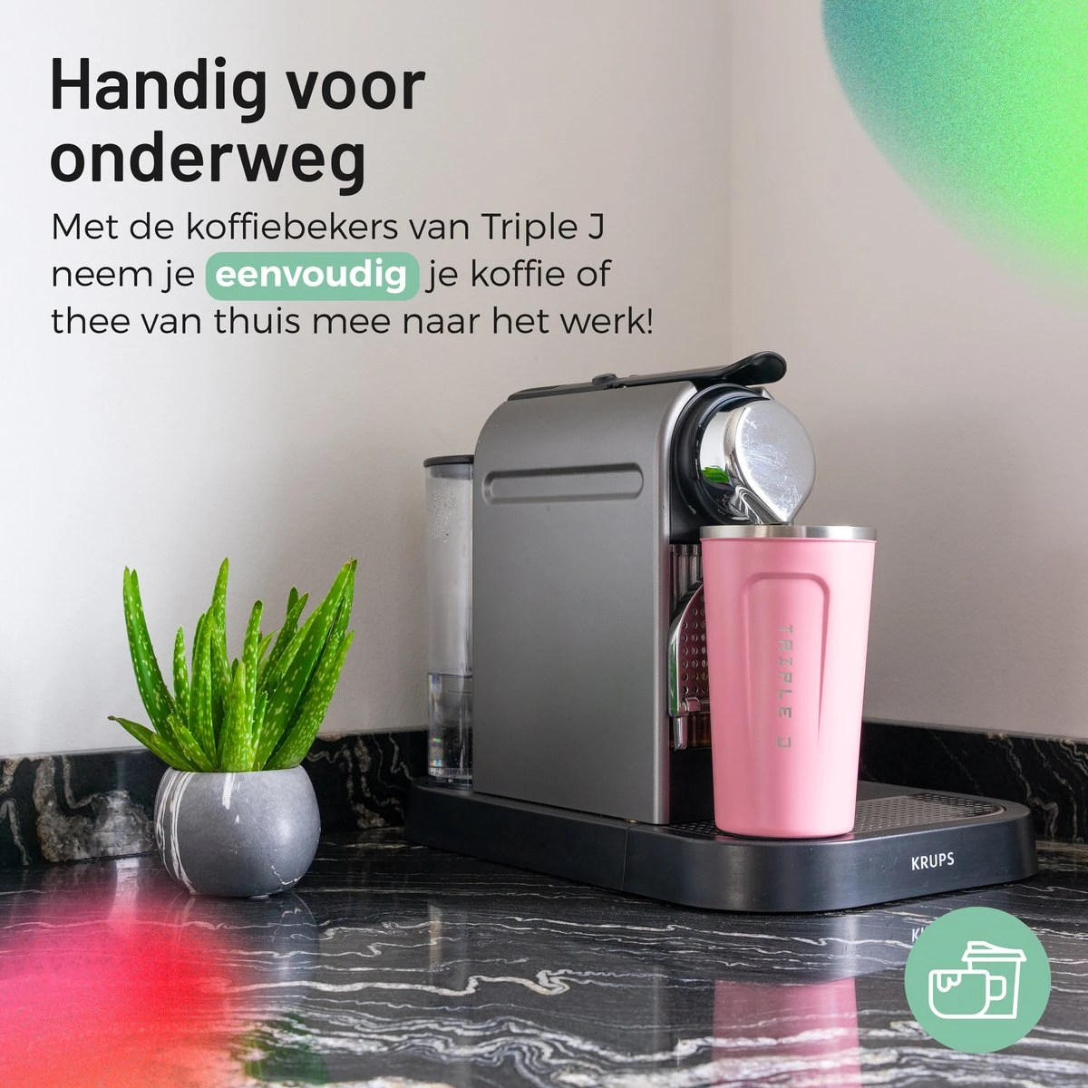 Triple J® Koffiebeker To Go - Thermosbeker - BPA & Lekvrij - 510ml - Roze 8 Triple J® Koffiebeker To Go - Thermosbeker - BPA & Lekvrij - 510ml - Roze - Afbeelding 6