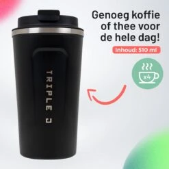 Triple J® Koffiebeker To Go - Thermosbeker - BPA & Lekvrij - 510ml - Zwart 16 Triple J® Koffiebeker To Go - Thermosbeker - BPA & Lekvrij - 510ml - Zwart -Skimask 1200x1200 2863