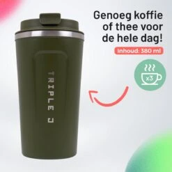 Triple J® Koffiebeker To Go - Thermosbeker - BPA & Lekvrij - 510ml - Groen -Skimask 1200x1200 2872