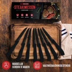 MM Brands Steakmessen - Messenset - Kartelmes - 8 Stuks - Zwart 14 MM Brands Steakmessen - Messenset - Kartelmes - 8 Stuks - Zwart -Skimask 1200x1200 31