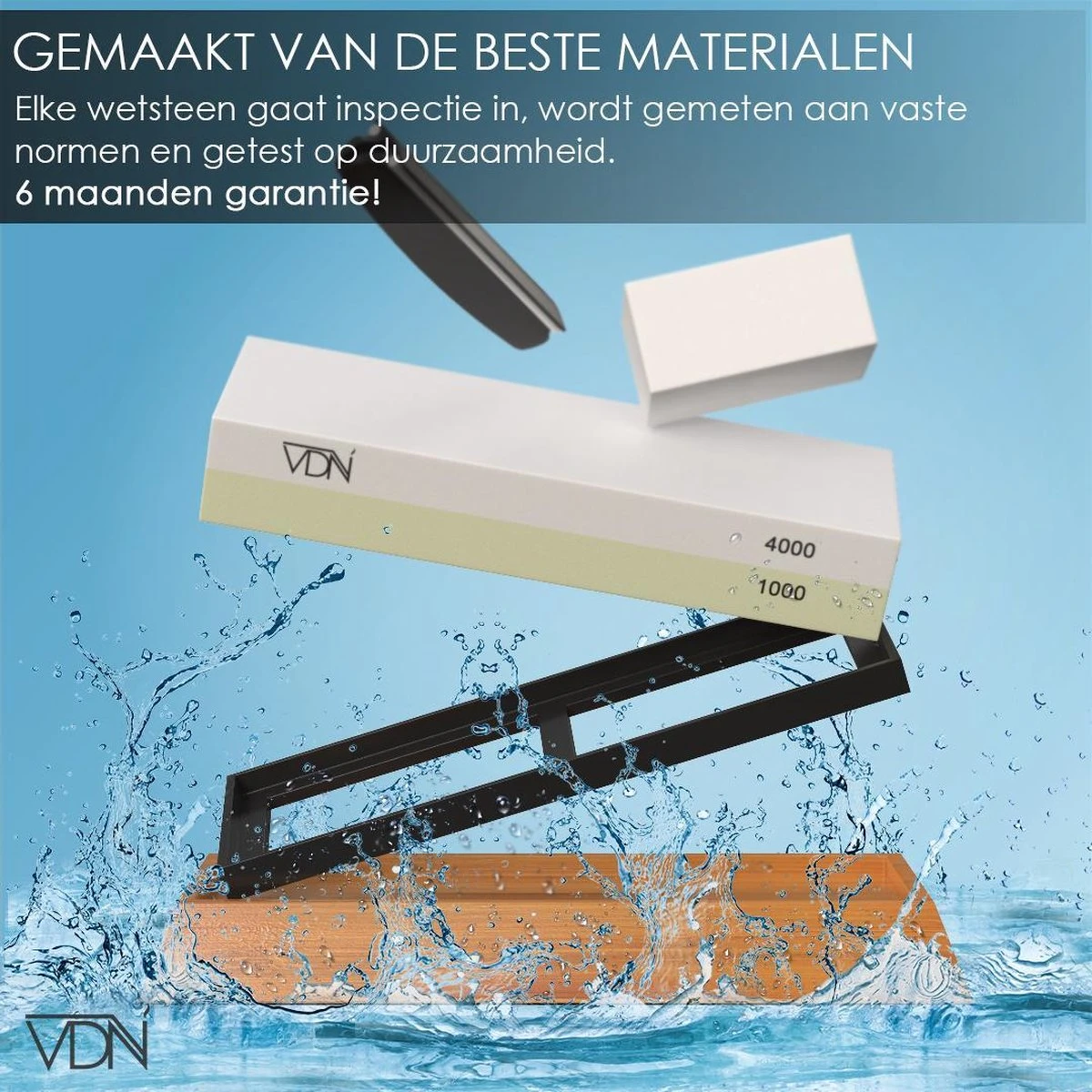 Luxe Dubbelzijdige Wetsteen Slijpsteen Set 1000 4000 Van Edelkorund (18x6x3 CM) Met E-book Voor Slijpen Van Messen E.d. Van VDN 5 Luxe Dubbelzijdige Wetsteen Slijpsteen Set 1000 4000 Van Edelkorund (18x6x3 CM) Met E-book Voor Slijpen Van Messen E.d. Van VDN - Afbeelding 3