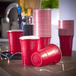 Merkloos Beerpong - 50 Stuk(s) - Red Cups Inc. 3 Ballen - Beerpong Drankspel - Plastic Bekers - Beer Pong -Skimask 1200x1200 3188